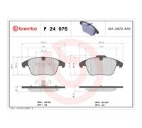 Bremsbelagsatz BREMBO P 24 076, Vorne