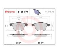 Bremsbelagsatz BREMBO P 24 077, Vorne