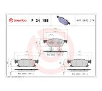 Bremsbelagsatz BREMBO P 24 188, Vorne