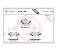 Brembo P 28 050 Bremsbelagsatz, Scheibenbremse - (4-teilig)