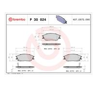 Bremsbelagsatz BREMBO P 30 024, Vorne