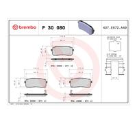 Bremsbelagsatz BREMBO P 30 080, Hinten