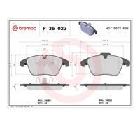 Brembo P 36 022 Bremsbelagsatz, Scheibenbremse - (4-teilig)