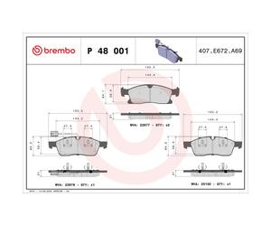 Bremsbelagsatz BREMBO P 48 001