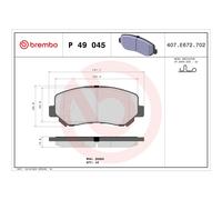 Brembo P49045 Vordere Bremsbeläge, Anzahl 4