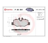 Bremsbelagsatz BREMBO P 50 051, Hinten