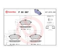 Brembo P 50 067 Bremsbelagsatz, Scheibenbremse - (4-teilig)