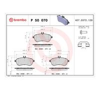 Bremsbelagsatz BREMBO P 50 070, Vorne