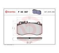 Bremsbelagsatz BREMBO P 50 087, Vorne