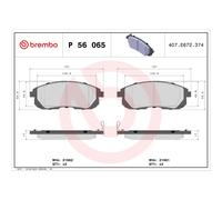 brembo BREMSBELÄGE passend für NISSAN JUKE PULSAR SENTRA TEANA TIIDA