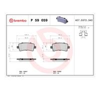 Bremsbelagsatz BREMBO P 59 059, Hinten