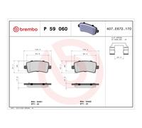 Bremsbelagsatz BREMBO P 59 060, Hinten
