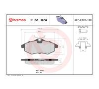 Bremsbelagsatz BREMBO P 61 074, Vorne