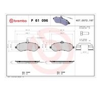 Bremsbelagsatz BREMBO P 61 096, Vorne