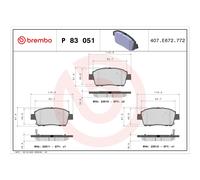 Bremsbelagsatz BREMBO P 83 051, Vorne