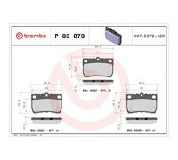 Bremsbelagsatz BREMBO P 83 073, Hinten