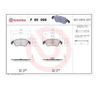 Bremsbelagsatz BREMBO P 85 098, Vorne