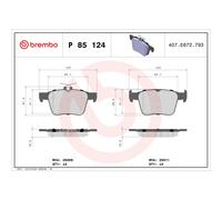 BREMBO Bremsbelagsatz, Scheibenbremse P 85 124