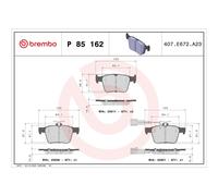 Bremsbelagsatz BREMBO P 85 162, Hinten