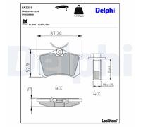 Bremsbelagsatz DELPHI LP2255, Hinten