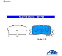 BREMSBELAGSATZ SCHEIBENBREMSE 13.0460-5738.2 FÜR LEXUS TOYOTA 1MZ-FE 3.0L 6cyl