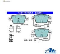 BREMSBELAGSATZ SCHEIBENBREMSE 13.0470-3861.2 FÜR ALFA ROMEO MITO FIAT 1.4L 2cyl