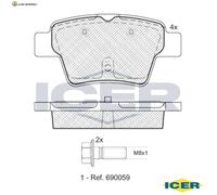 BREMSBELAGSATZ SCHEIBENBREMSE 181729-701 FÜR PEUGEOT 307/SW/Van/Break/CC 207