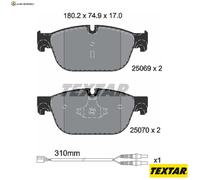 BREMSBELAGSATZ SCHEIBENBREMSE 2506901 FÜR PEUGEOT 508/SW 407 CITROËN C6 C5 2.0L