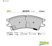 BREMSBELAGSATZ SCHEIBENBREMSE 301575 FÜR HYUNDAI ATOS G4HC 1.0L 4cyl ATOS