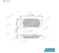BREMSBELAGSATZ SCHEIBENBREMSE 572621J FÜR TOYOTA HIGHLANDER/KLUGER LEXUS 3.3L