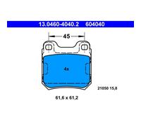 ATE 4x Bremsbeläge Bremsbelagsatz 13.0460-4040.2