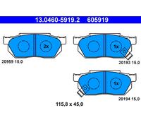 Bremsbelagsatz Scheibenbremse ATE 13.0460-5919.2 für HONDA CIVIC AR AB EC EG ED