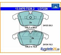 ATE Bremsbelagsatz, Scheibenbremse 13.0470-7228.2 Ceramic für FORD VOLVO