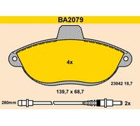 Barum Bremsbelagsatz Scheibenbremse BA2079 – passend für Citroën, Fiat – 1x