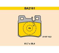 Barum Bremsbelagsatz Scheibenbremse BA2161 passend für Mercedes‑Benz S124 SL Klasse 124