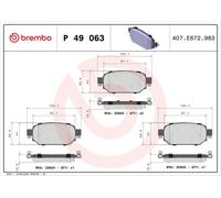 Bremsbelagsatz Scheibenbremse BREMBO P49063 (1Satz - 4tlg)