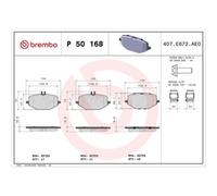 Bremsbelagsatz Scheibenbremse Brembo P50168 Prime Line für Mercedes Benz