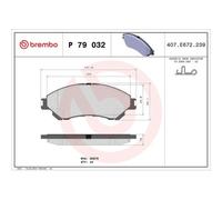 P 79 032 BREMBO Bremsbelagsatz, Scheibenbremse für MG (SAIC),SUZUKI,SUZUKI (CHAN