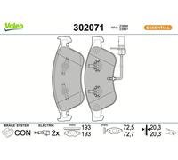 VALEO Bremsbelagsatz Essential 302071, 4er Set Vorderachse - ECE-R90 zertifiziert
