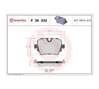 Bremsbelagsatz Scheibenbremse für Jaguar F-Type X152 XJ hinten Brembo 24109703