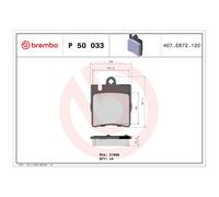 Bremsbelagsatz Scheibenbremse für Mercedes E-Klasse C124 hinten Brembo 24369134