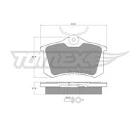 Bremsbelagsatz Scheibenbremse für Peugeot 1007 KM hinten Tomex Brakes 26251126
