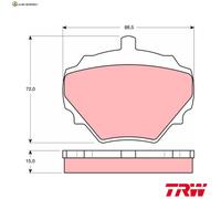 BREMSBELAGSATZ SCHEIBENBREMSE GDB974 FÜR MG MGB/Convertible/GT LAND ROVER