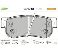 Valeo Bremsbelagsatz Scheibenbremse 301748 – Hinterachse, 4er-Set, ECE-R90 für Hyundai/Kia/SsangYong