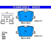 ATE Bremsbelagsatz, Scheibenbremse hinten rechts links mit Zubehör für TOYOTA BMW 34206888831 04466-WAA01 13.0460-5525.2