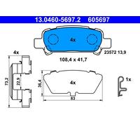Bremsbeläge 13.0460-5697.2 ATE für SUBARU FORESTER IMPREZA Stufenheck LEGACY III