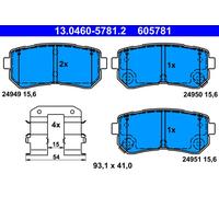 Bremsbelagsatz Scheibenbremse ATE 13.0460-5781.2 für Hyundai Kia Ix20 Picanto II