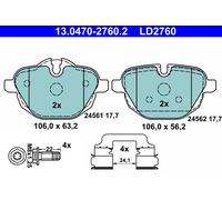 Bremsbelagsatz, Scheibenbremse Hinterachse ATE 13.0470-2760.2