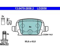 Bremsbelagsatz, Scheibenbremse Hinterachse ATE 13.0470-2858.2
