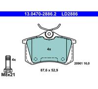 ATE 4x Bremsbeläge Bremsbelagsatz ATE Ceramic 13.0470-2886.2